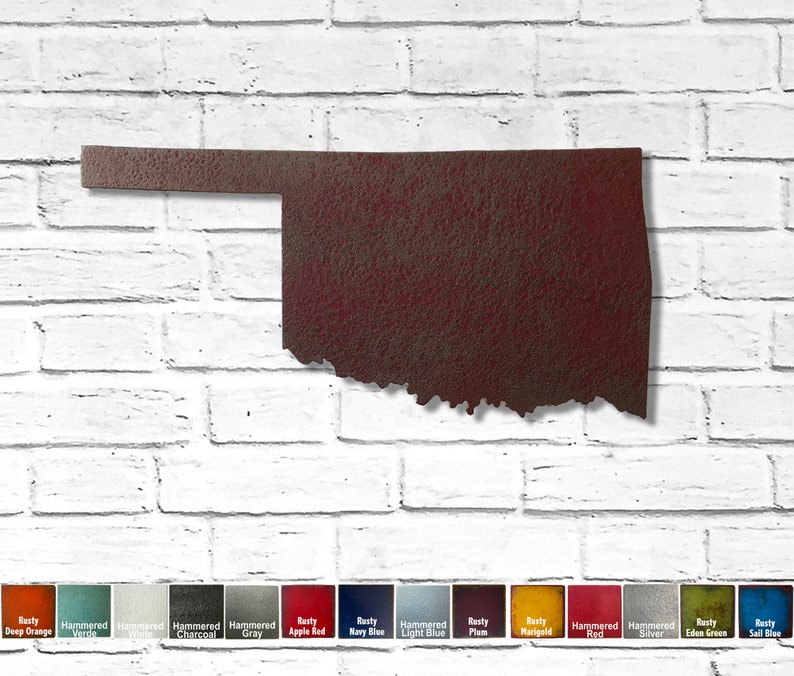 Oklahoma Metal Metal Wall Art Home Decor Handmade Choose Etsy