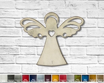 Angel - metal wall art - Available in 11, 17 or 23 inch - Choose your Patina Color, Size and Optional Design - Handmade