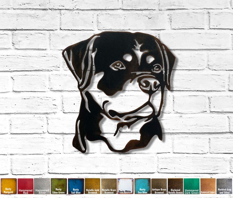 Dachshund Metal Wall Art home decor Handmade Choose 11, 17 or 23 Choose your Patina Color, OR Choose from 20 different Dog Breeds Rottweiler (bust)