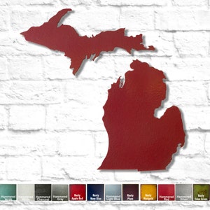 Michigan Metal Wall Art – Choose State, Size, Patina Color