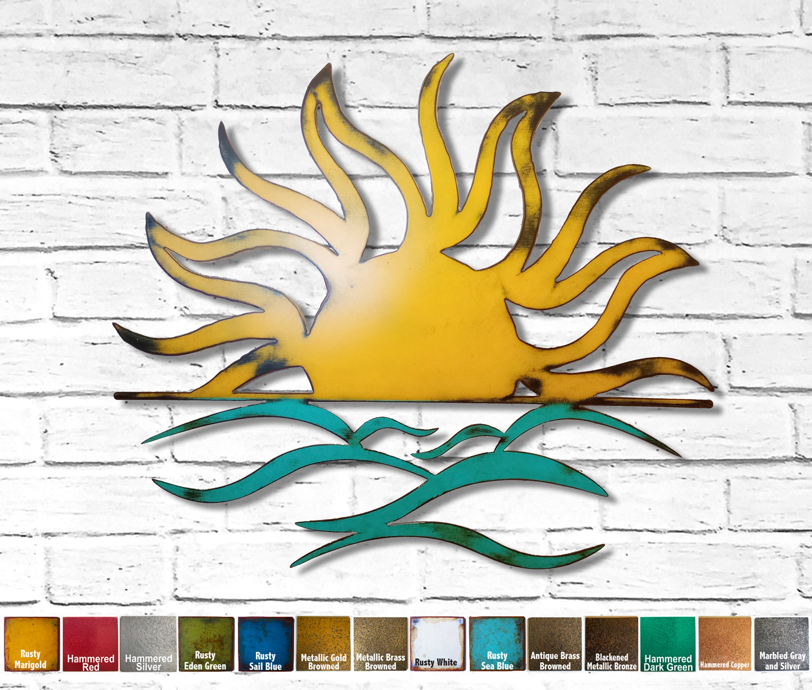 Sun and Waves Metal Wall Art Home Decor Choose 17 picture