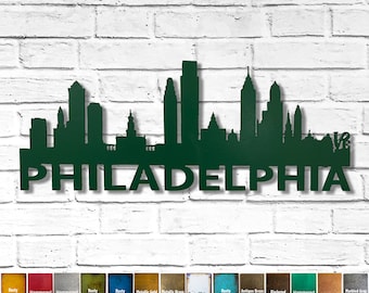 Philadelphia Skyline Metal Wall Art - Choose 23", 30", or 40" and Patina Color