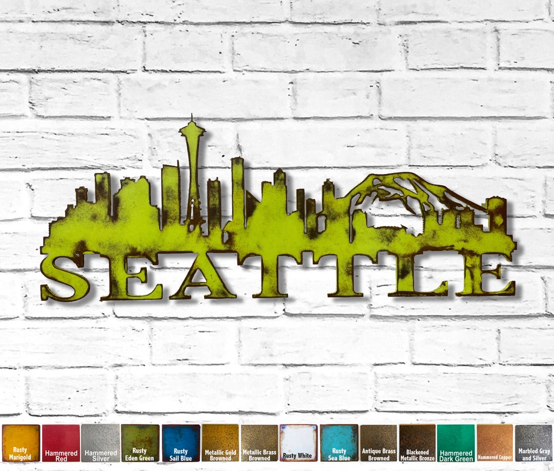 Seattle Skyline Metal Wall Art Choose 23 30 or Etsy