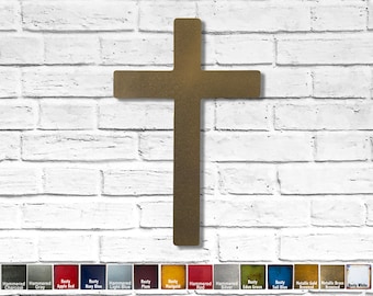 Cross metal wall art - Available in 11, 17, 23 or 30 inch -Choose your Patina Color, Size and Optional Design - Handmade spiritual metal art