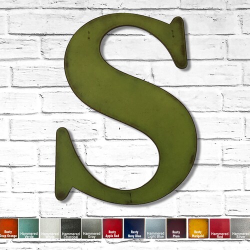 Letter F metal Wall Art Home Decor Choose 8 12 Etsy