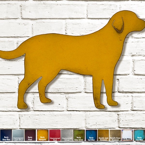 Labrador Retriever - Metal Wall Art - Handmade - Choose 11", 17" or 23" - Choose your Patina Color, OR Choose from 20 different Dog Breeds!