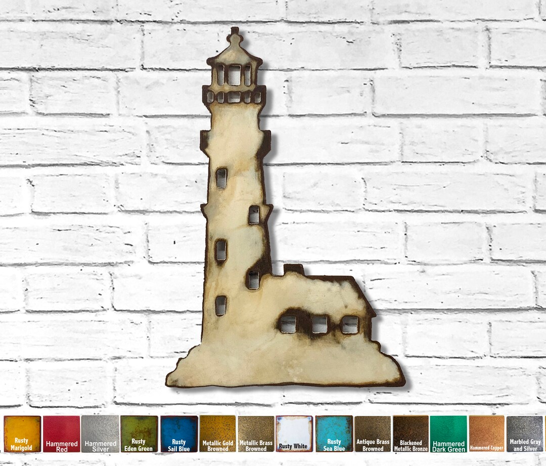 Lighthouse Metal Wall Art Home Decor Handmade Choose Your Size 12, 17
