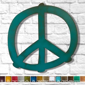 Peace Sign Metal Wall Art – 14 Gauge Steel Home Decor (12", 17", 23")