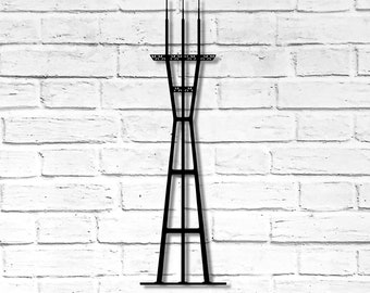 Sutro Tower - Metal Wall Art Home Decor - Choose 32", 36" or 38" tall - Choose your Finish - Handmade