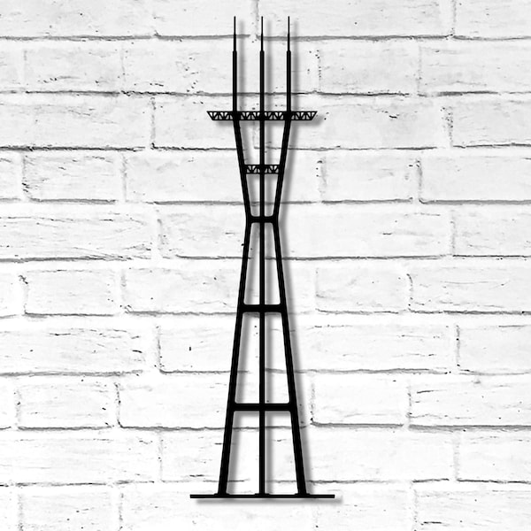 Sutro Tower - Metal Wall Art Home Decor - Choose 32", 36" or 38" tall - Choose your Finish - Handmade