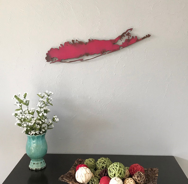 Long Island NY Map Metal Wall Art Home Decor 24 Etsy