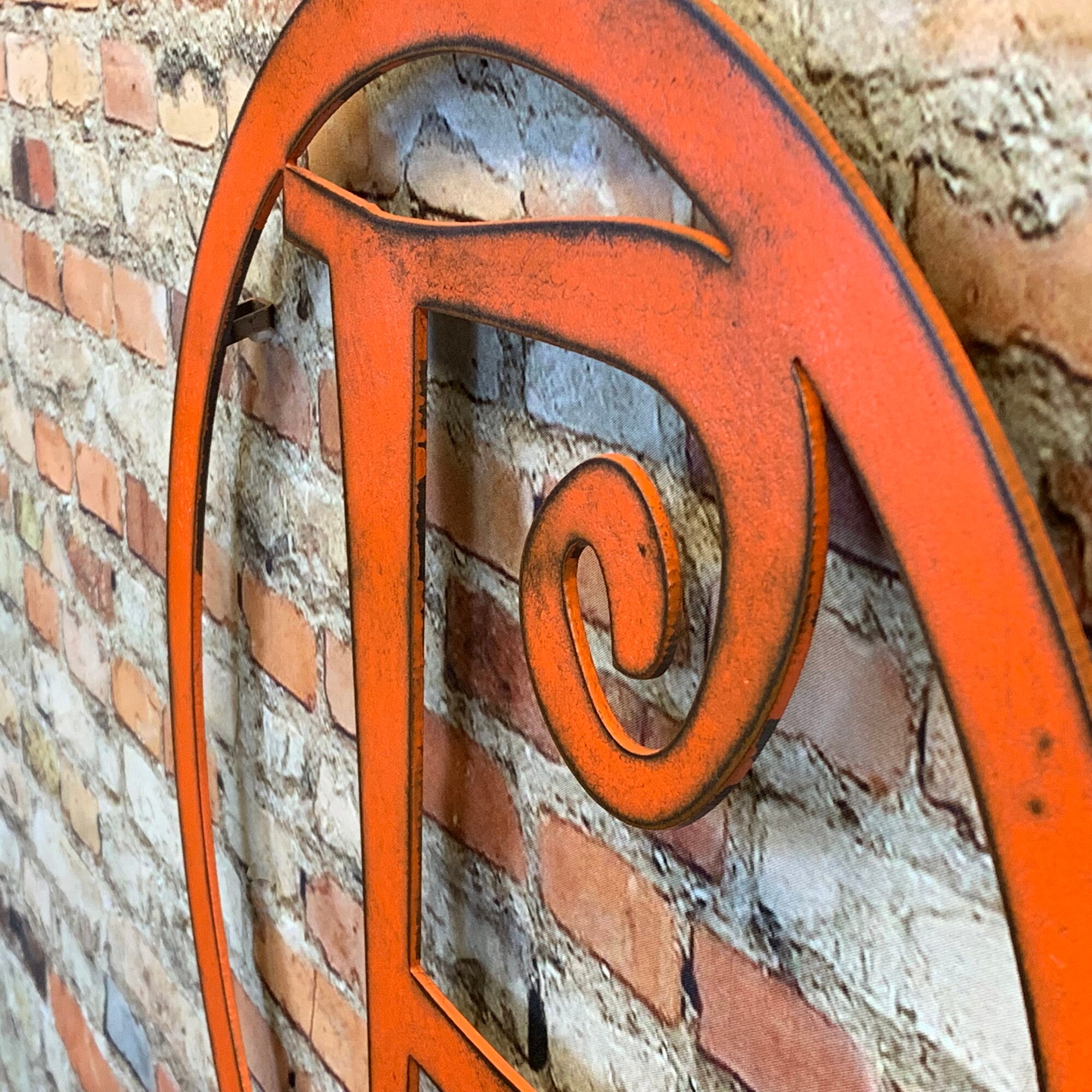 Encircled Metal Letter F Wall Art Choose 8 Etsy