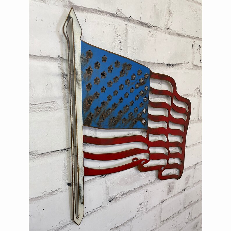 American Flag Metal Wall Art Choose Your Size 12 Etsy