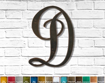 Letter D -Metal Wall Art Home Decor- Choose 8", 12", 16" or 22" inch tall - Monogram - Choose your Patina Color, and any Letter!