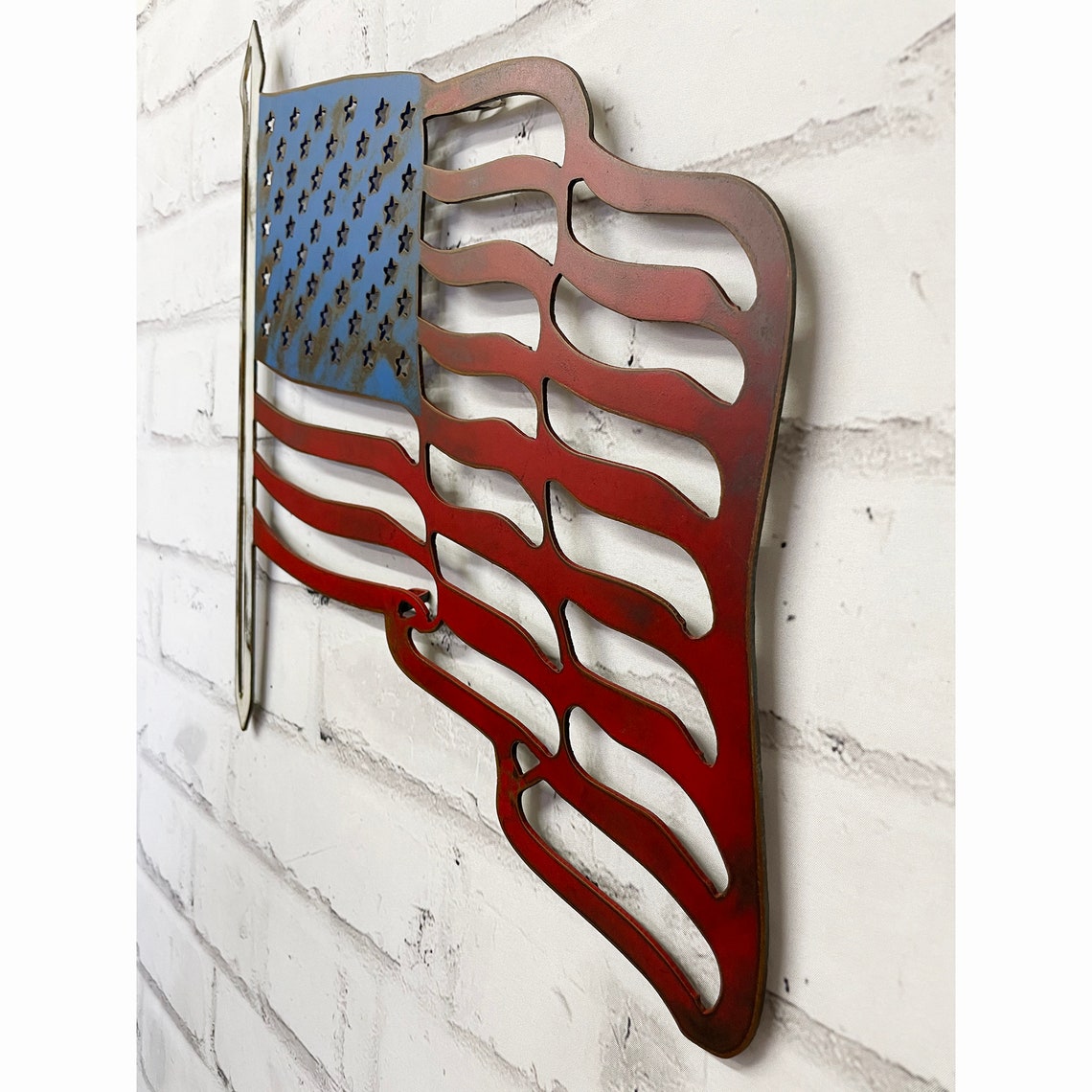 American Flag Metal Wall Art Choose Your Size 12 Etsy