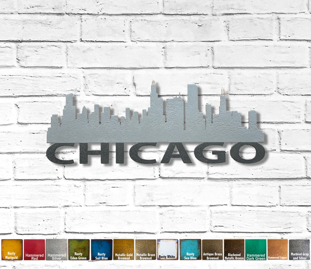 Chicago Skyline Metal Wall Art Choose 23, 30, or 40 Wide Choose Your