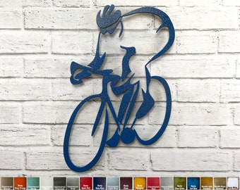 Road Bicycle - Metal Wall Art Home Decor - Handmade - Choose your Size 14", 17" or 23" tall, Choose your Patina Color - Hanging Bike