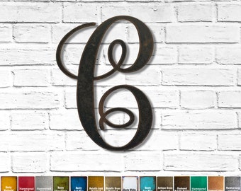 Letter C -Metal Wall Art Home Decor- Choose 8", 12", 16", 18" or 22" inch tall - Monogram - Choose a Patina Color, and any Letter!