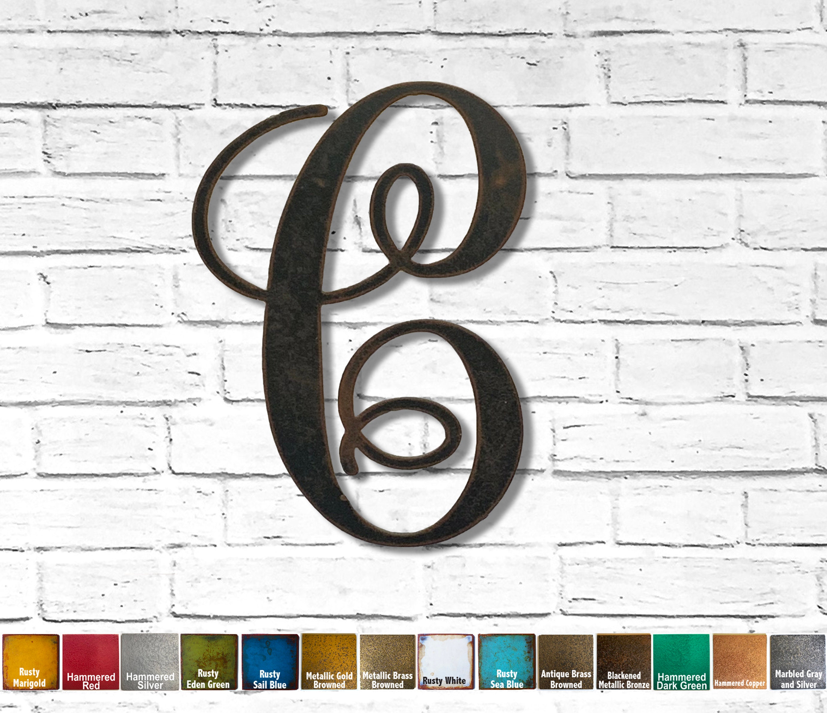 Letter C Metal Wall Art Home Decor Choose 8 12 Etsy Nederland