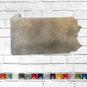 Pennsylvania Metal Wall Art Home Decor Handmade Choose 10, 16 or 22 wide Choose your patina color and Choose any USA State image 1