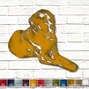 Dachshund Metal Wall Art home decor Handmade Choose 11, 17 or 23 Choose your Patina Color, OR Choose from 20 different Dog Breeds Labrador (laying)