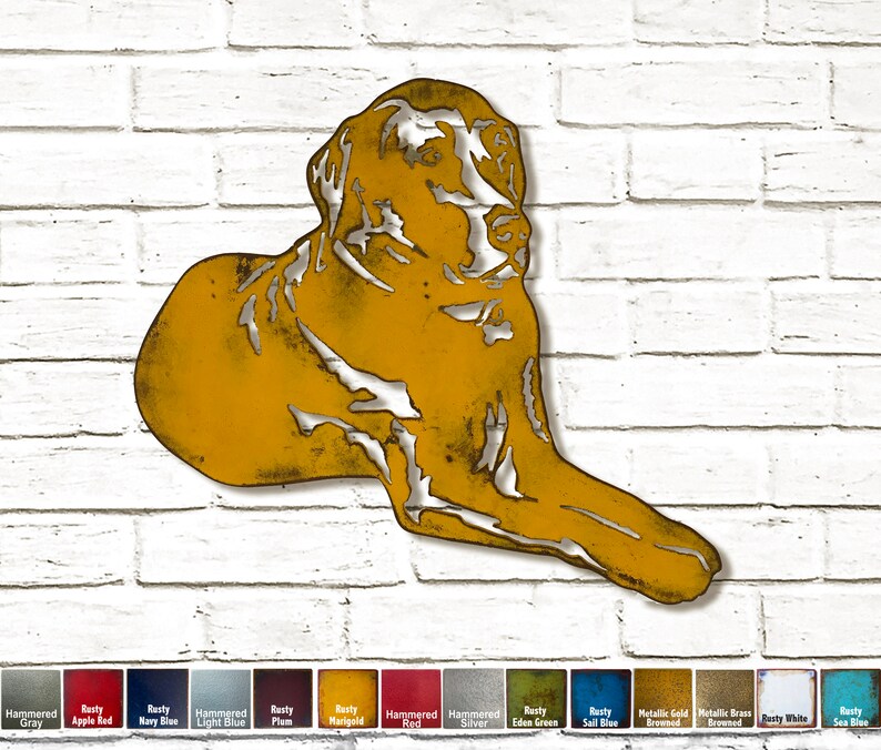 Dachshund Metal Wall Art home decor Handmade Choose 11, 17 or 23 Choose your Patina Color, OR Choose from 20 different Dog Breeds Labrador (laying)