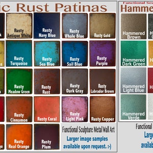 Decoración de pared metálica en forma de corazón – Elige el color de la pátina, 30-58 cm de ancho. imagen 2