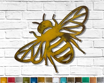 Bumblebee - Metal Wall Art Home Decor - Handmade - Choose your Patina Color - Choose 12", 17" or 23" wide - Indoor/Outdoor Metal Wall Art