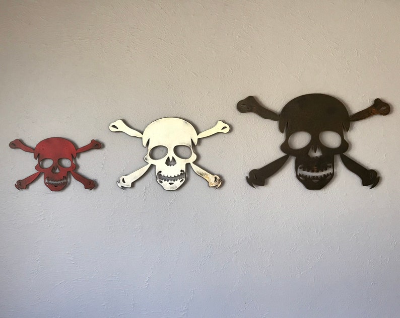 Skull and Crossbones Symbol Metal Wall Art Home Decor Etsy