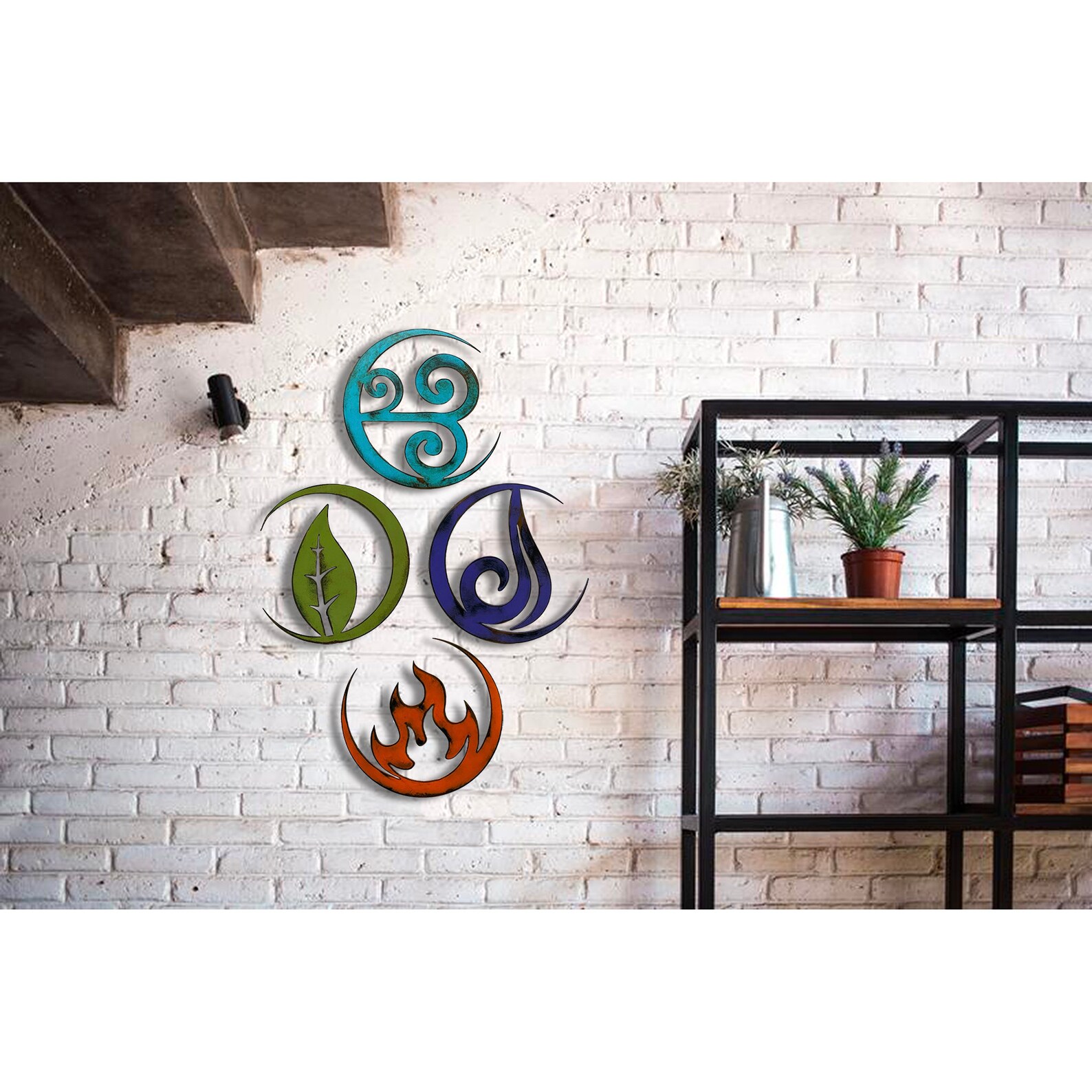 The Four Elements Metal Wall Art Home Decor Handmade Etsy New Zealand