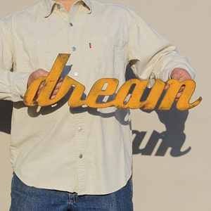 Dream Metal Wall Art 24 Wide Word Wall Art Choose Your Color With Rust Dream Metal Wall Art 24 Wide Word Wall Art Choose Your Color With Rust