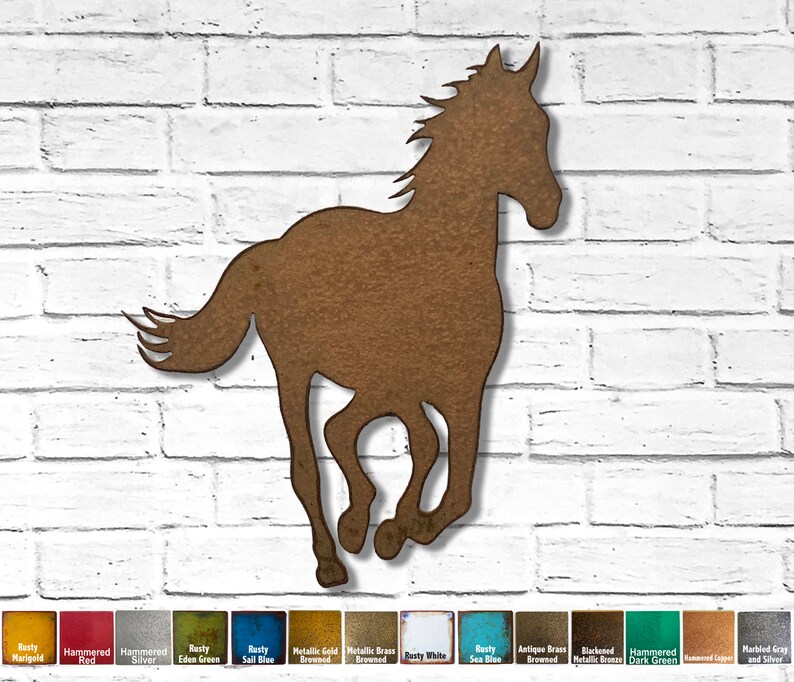 Horse Galloping Metal Wall Art Home Decor Handmade Etsy
