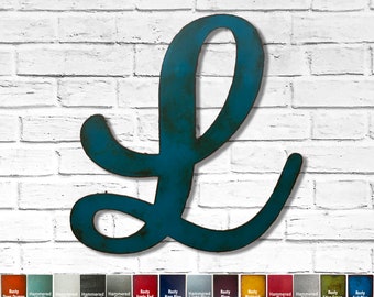 Letter L -Metal Wall Art Home Decor- Choose 8", 12", 16", 22" or 36" inch tall - Karlie Font -Choose a Patina Color, and any Letter/Number!