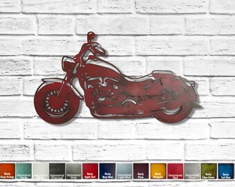 Motorcycle  - Metal Wall Art - Choose 25", 36" or 45" wide - Handmade - Choose your Color with Rusty Patina - Steel Art Home Decor