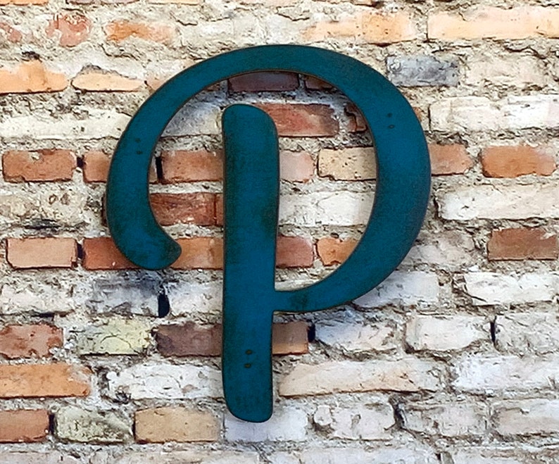 Letter P Metal Wall Art Home Decor Choose 8 12 | Etsy