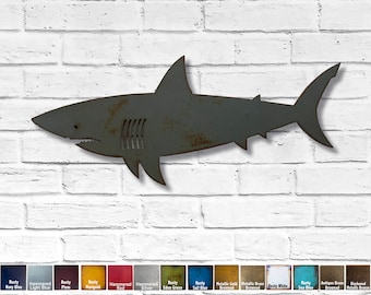 Metal Shark Wall Art – 14 Gauge Steel Home Decor (11", 17", 23")