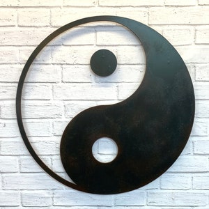 Yin Yang - Metal Wall Art - Choose Size, Patina Color, and Symbol