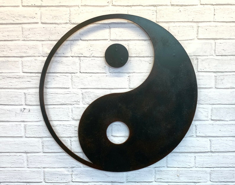 Yin Yang Metal Wall Art Choose 12 17 Etsy