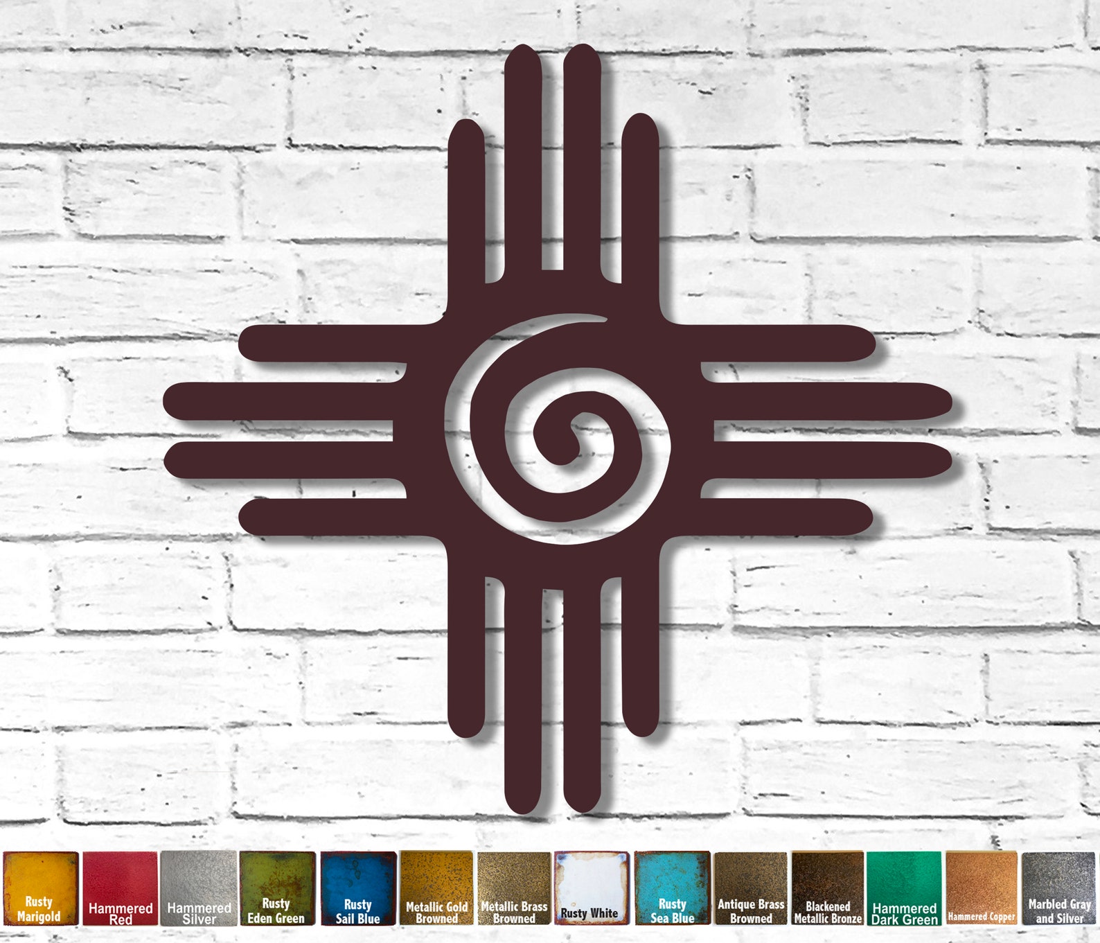 Zia Symbol Metal Wall Art 26 Wide X 25.4 Tall Etsy