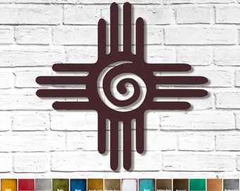 Zia Symbol - Metal Wall Art  - 26" wide x 25.4" tall, Choose your Patina Color - Handmade Hanging Wall Decoration