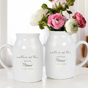 Personalized Wedding Gift For Mother Of The Bride & Groom,Mother&#39;s Day Gift For Mom,Mother of the Groom Flower Vase,Mother of the Bride Gift