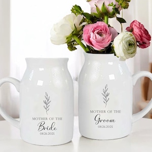 Personalized Wedding Gift For Mother Of The Bride & Groom,Mother&#39;s Day Gift For Mom,Mother of the Groom Flower Vase,Mother of the Bride Gift