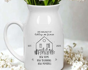Personalised New Home Gift, Flower Vase for New Home Occasion, Housewarming Gift For Couples, Moving In Gift for Friend,New Home Owners Gift
