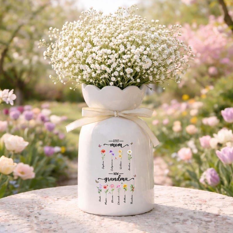 first mom now grandma vase
grandma flower vase
personalized grandma vase
custom grandma gift
grandma birthday gift
gift for grandma from grandkids
mothers day gift for grandma
nana gift personalized
grandma keepsake gift
custom flower vase gift