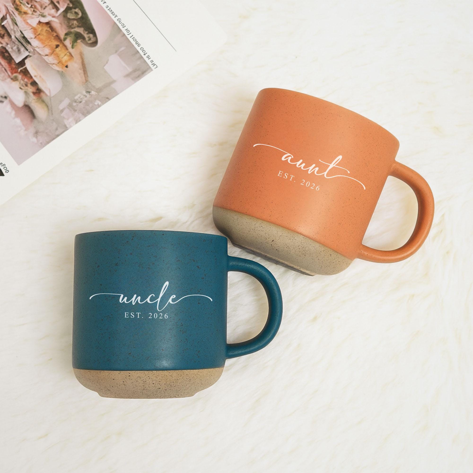 Personalized Aunt and Uncle Mug Set, Custom Pregnancy Reveal for New ...