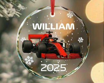 Personalized F1 Racing Car Ornament, Custom Name Christmas Ornament, Gifts For F1 Fans, Racing Lovers Ornament, Gift For Boys, Racer Gifts