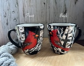 Hand Painted Cardinal Mug