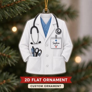 Personalized White Coat Ceremony Ornament, Medical School Graduation Gift, Doctor Christmas Ornament, Future Doctor Gift, Christmas 2026