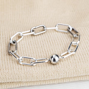 Bracciale Pandora ME con catena a maglie, bracciale con charm in argento Sterling S925, gioielli minimalisti, regalo per lei con bracciale con charm compatibile