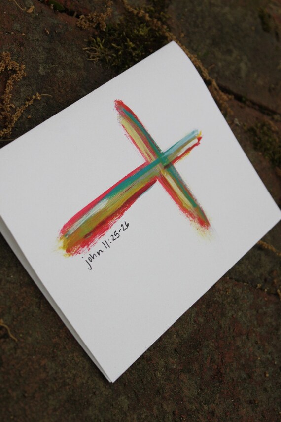 Items similar to Colorful Cross Note Cards (Set of 8) on Etsy